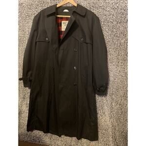 Men's John R. Ord Bleu Navy 5 Button Trench Coat w/ Classic Lining Size 42